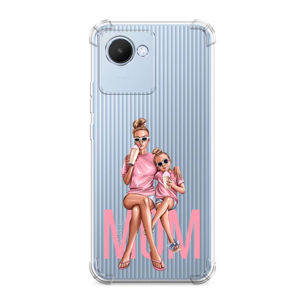

Чехол Awog на Realme C30 / Реалми C30 "Lovely mom", Синий;бежевый;розовый