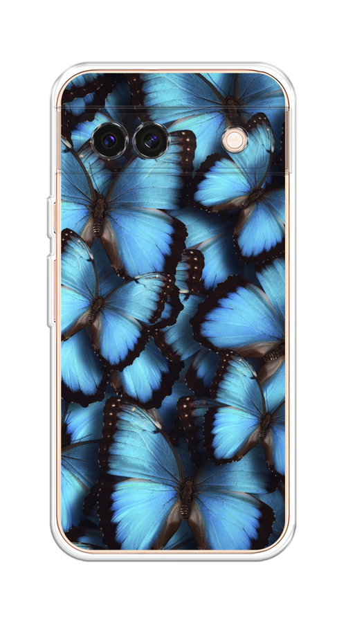 

Чехол на Google Pixel 8A "Тропическая бабочка 2", Голубой;черный, 271750-1
