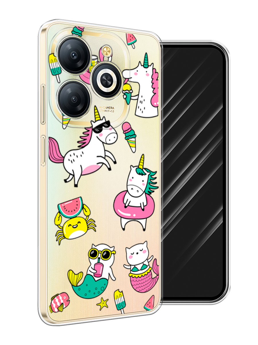 

Чехол Awog на Infinix Smart 8 Plus "На отдыхе", Белый;бирюзовый;розовый, 3105550-1