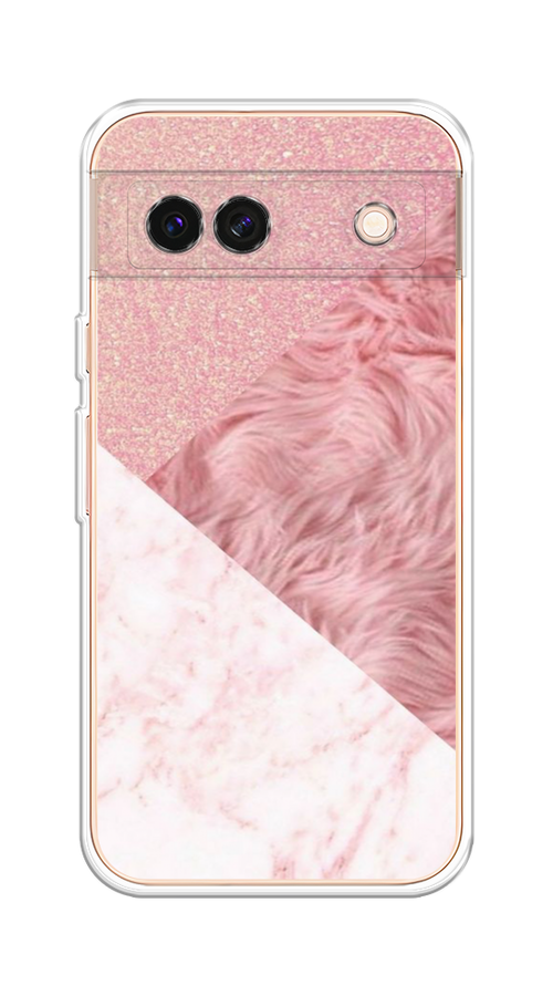 

Чехол на Google Pixel 8A "Текстурные треугольники", Розовый;белый, 271750-1