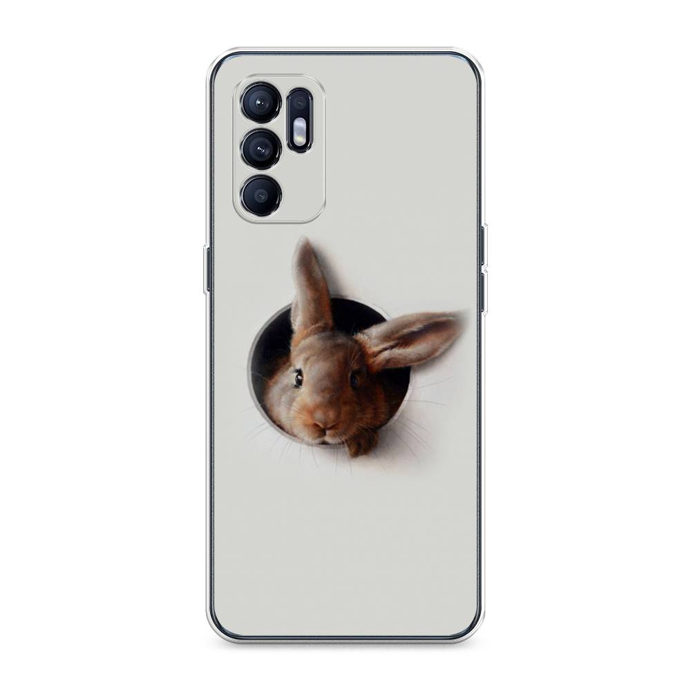 

Чехол для Oppo Reno 6 4G "Любопытный кролик", Серый;коричневый, 257850-1