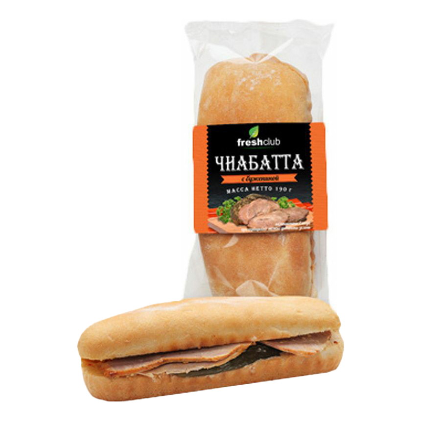 

Чиабатта Freshclub с бужениной 190 г