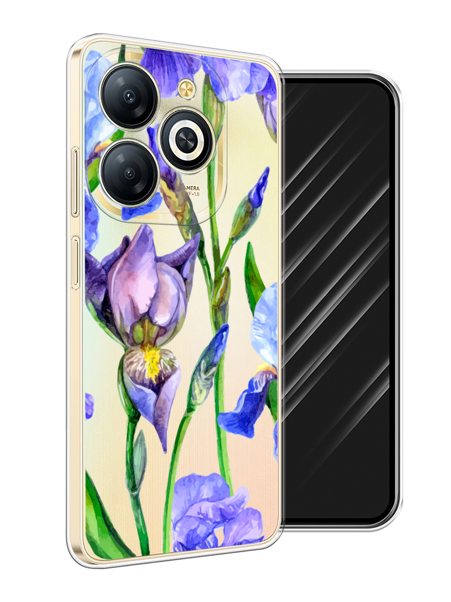 

Чехол Awog на Infinix Smart 8 Plus "Синие ирисы", Фиолетовый;голубой;зеленый, 3105550-1