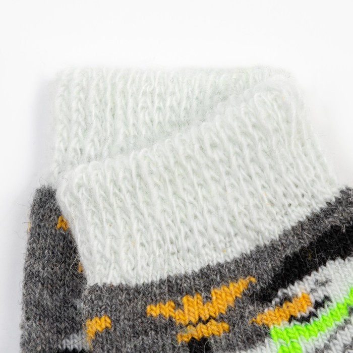 Носки детские шерстяные Снеговик, цвет серый, размер 18