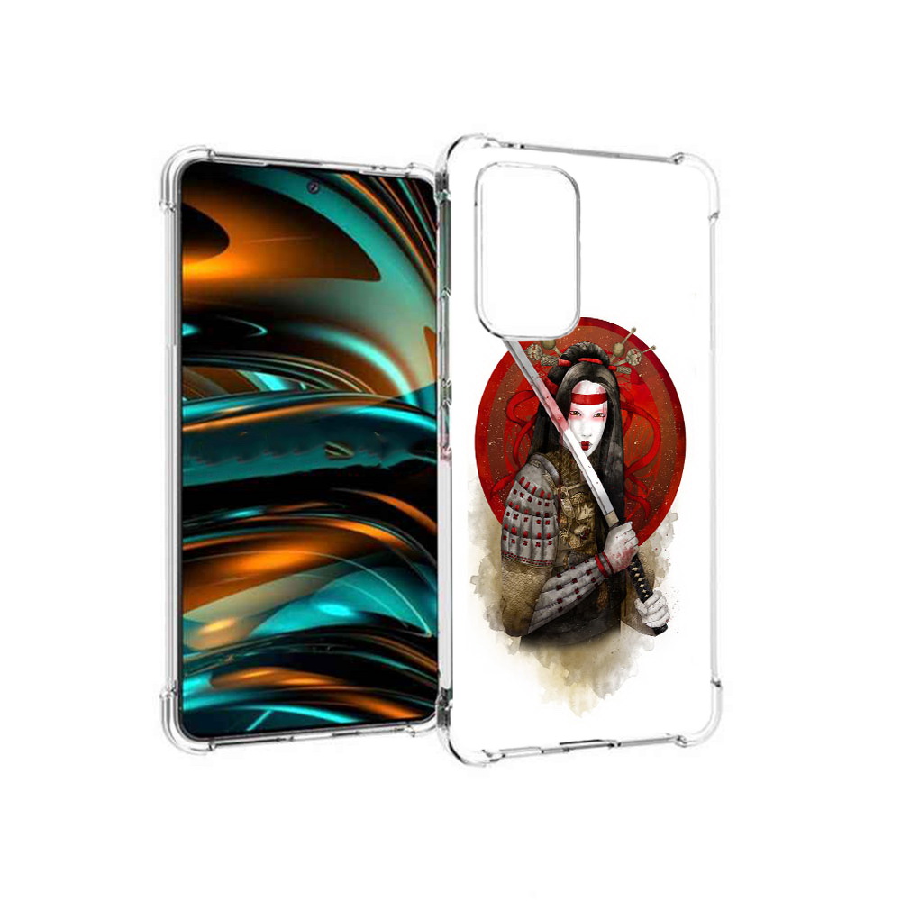 

Чехол MyPads Tocco для Samsung Galaxy A53 5G рисованная девушка с катаной, Прозрачный, Tocco