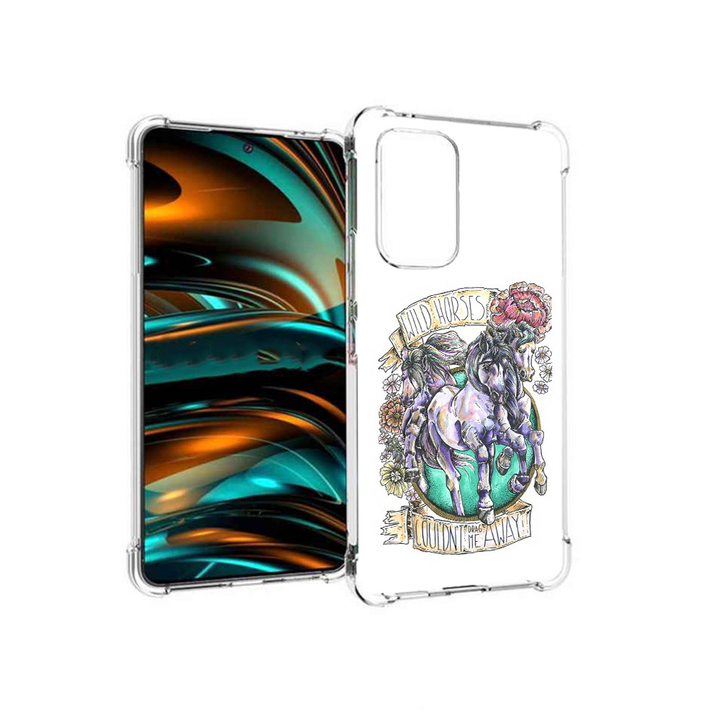 

Чехол MyPads Tocco для Samsung Galaxy A53 5G рисунок коней в цветах (PT226911.521.582), Прозрачный, Tocco