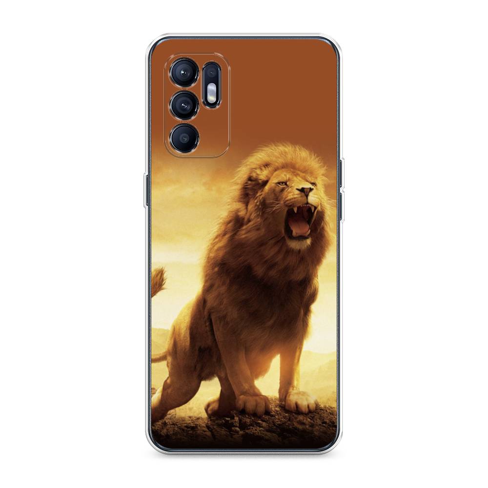 

Чехол для Oppo Reno 6 4G "Львиный рык", Коричневый;желтый;оранжевый, 257850-1