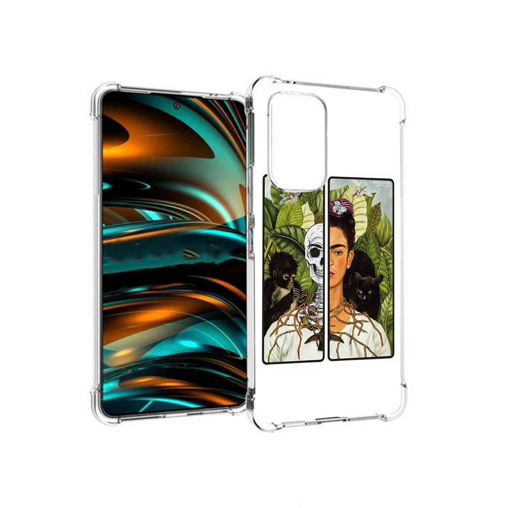 

Чехол MyPads Tocco для Samsung Galaxy A53 5G сдвоенная картинка девушка скелет, Прозрачный, Tocco