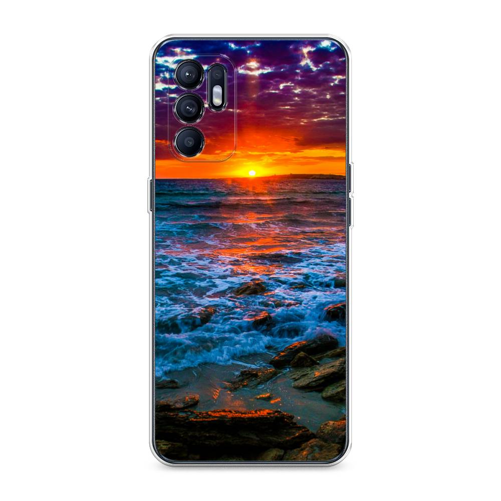 

Чехол для Oppo Reno 6 4G "Закат 1", Оранжевый;синий, 257850-2