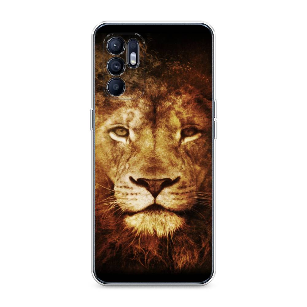 

Чехол для Oppo Reno 6 4G "Лев", Черный;коричневый;желтый, 257850-6