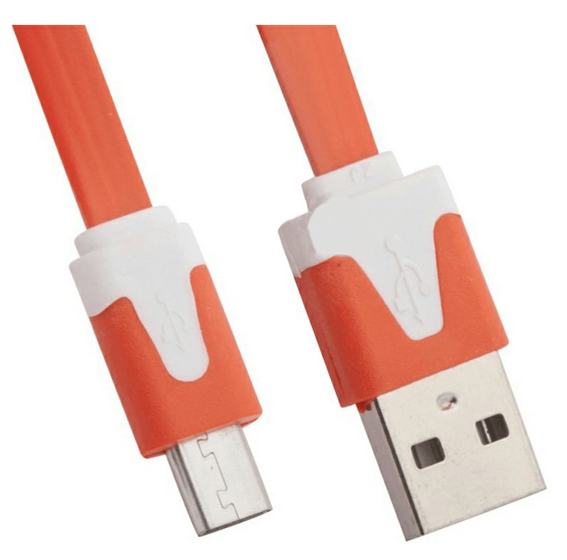 фото Кабель liberty project micro usb плоский узкий orange