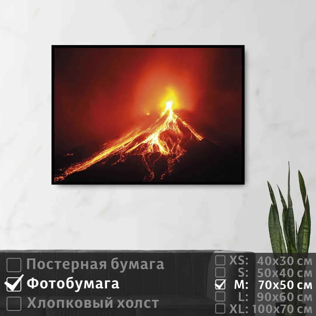 

Постер на фотобумаге ПолиЦентр Извержение вулкана 70х50 см, ИзвержениеВулкана