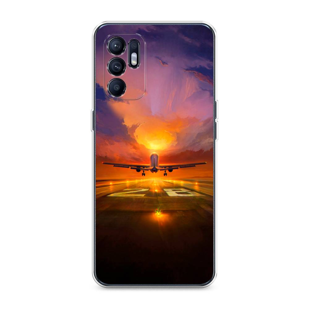 

Чехол для Oppo Reno 6 4G "Самолет на посадке", Оранжевый;синий, 257850-6