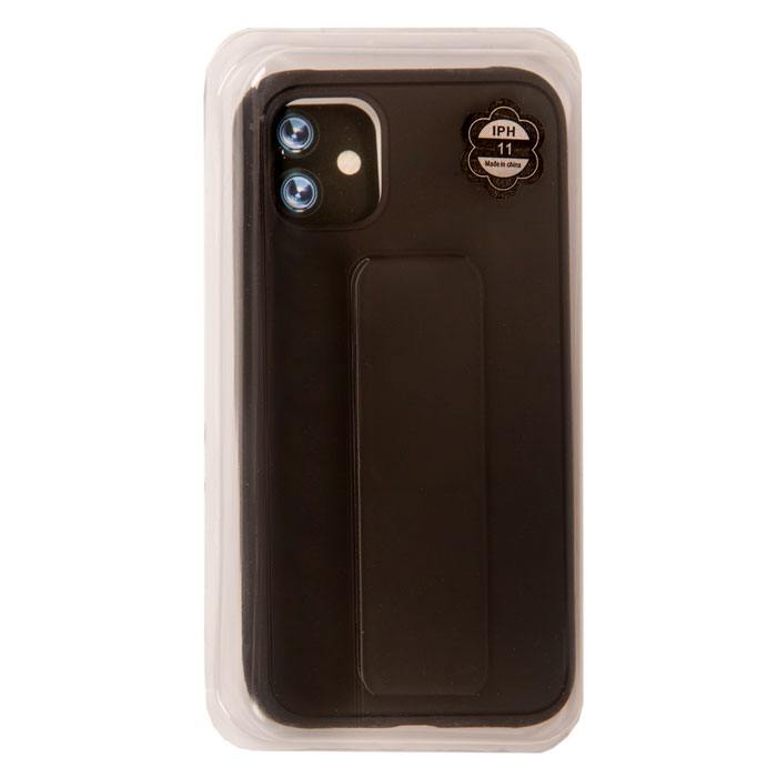 фото Чехол подставка с магнитом для apple iphone 11 матовый силикон, черный rocknparts