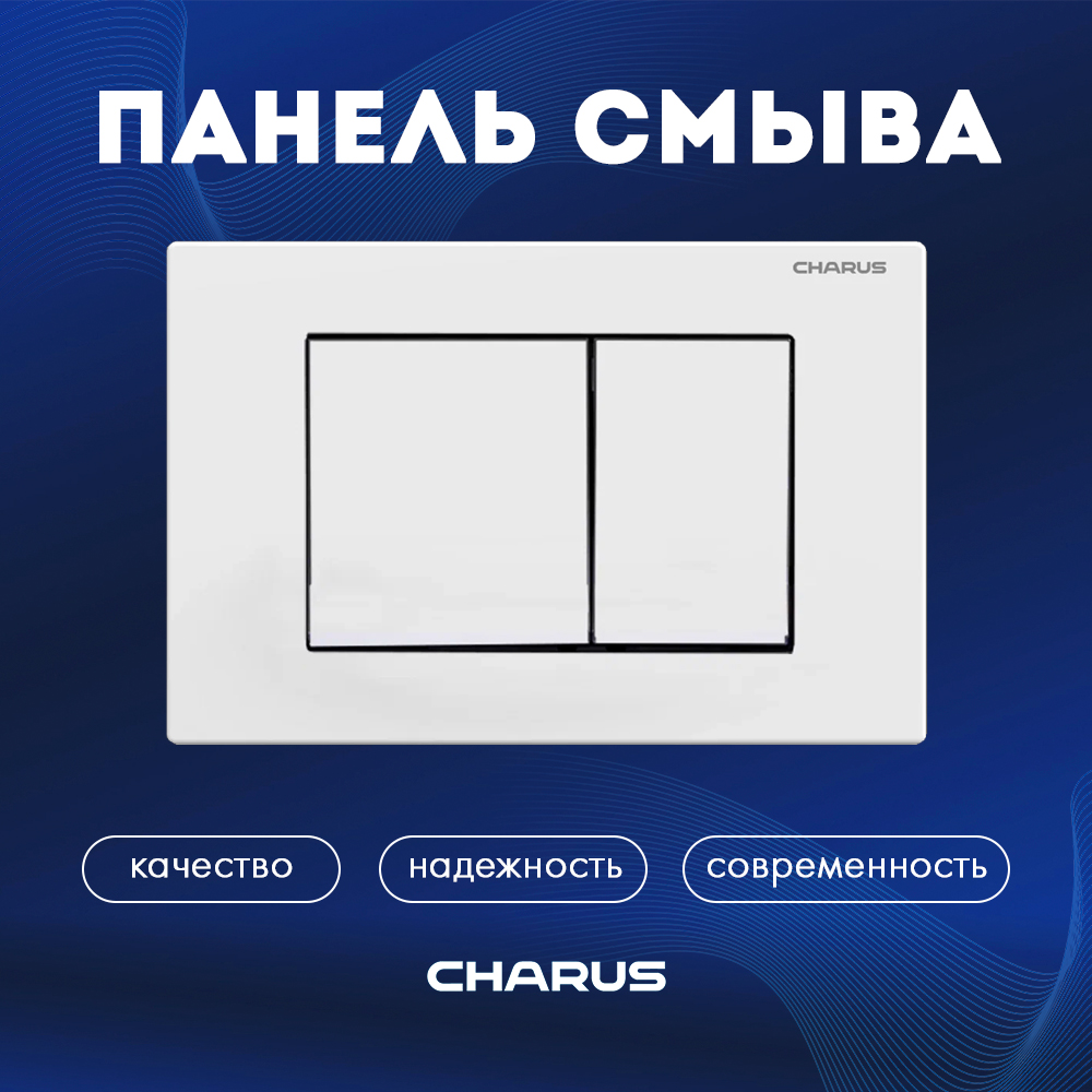 Смывная клавиша CHARUS Minimalista FP.310.12.01, двойной смыв, цвет белый матовый, пластик