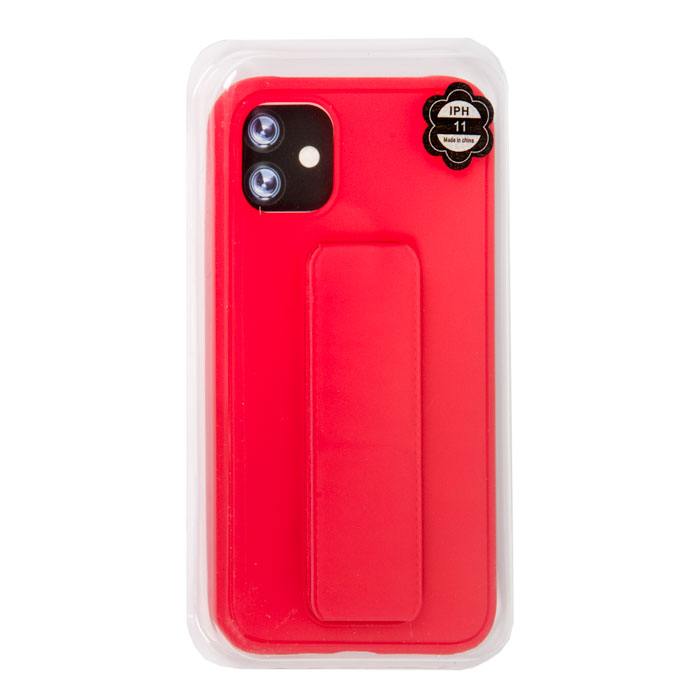 фото Чехол подставка с магнитом для apple iphone 11 матовый силикон, красный rocknparts