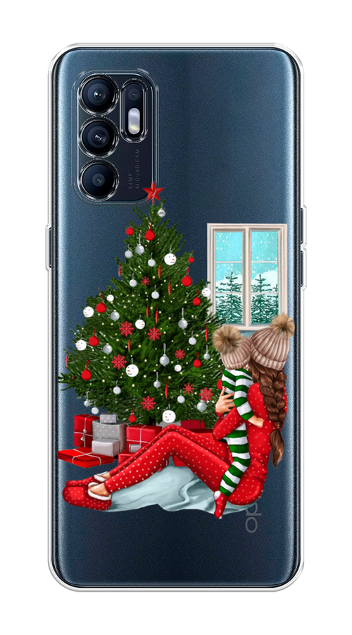 

Чехол на Oppo Reno 6 4G "Новый год с мамой", Красный;зеленый;голубой, 257850-6