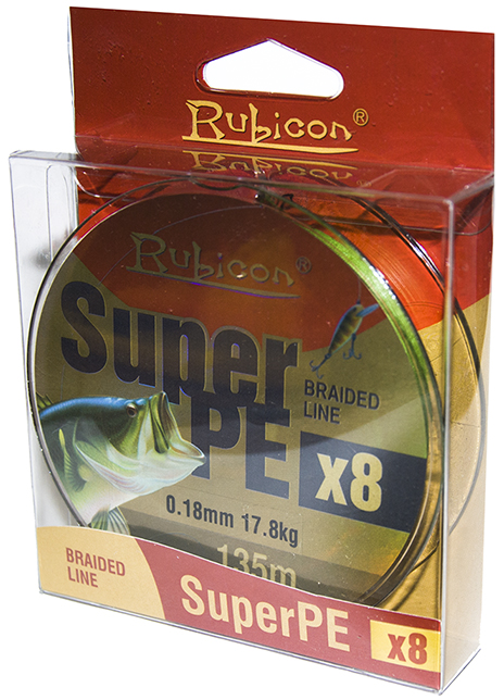 Леска плетеная RUBICON Super PE 8x 135m green, d=0,06mm