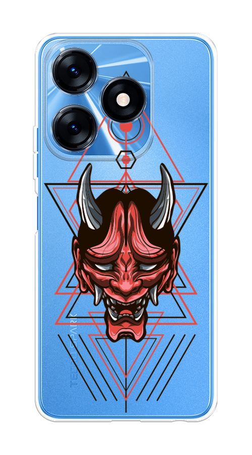 

Чехол на Tecno Spark 10/10C "Hanya Oni mask", Серый;красный;черный, 303550-4