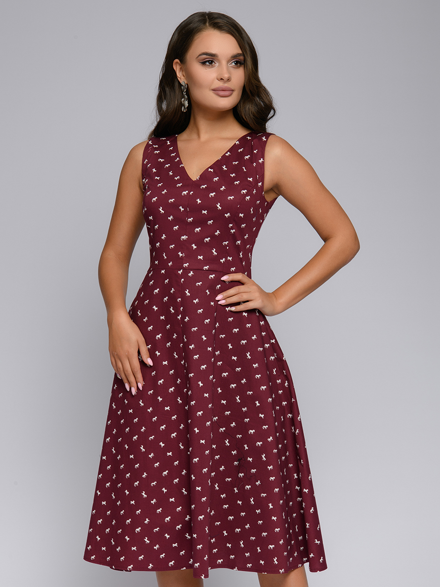 

Платье женское 1001dress DM01615 бордовое 42, DM01615