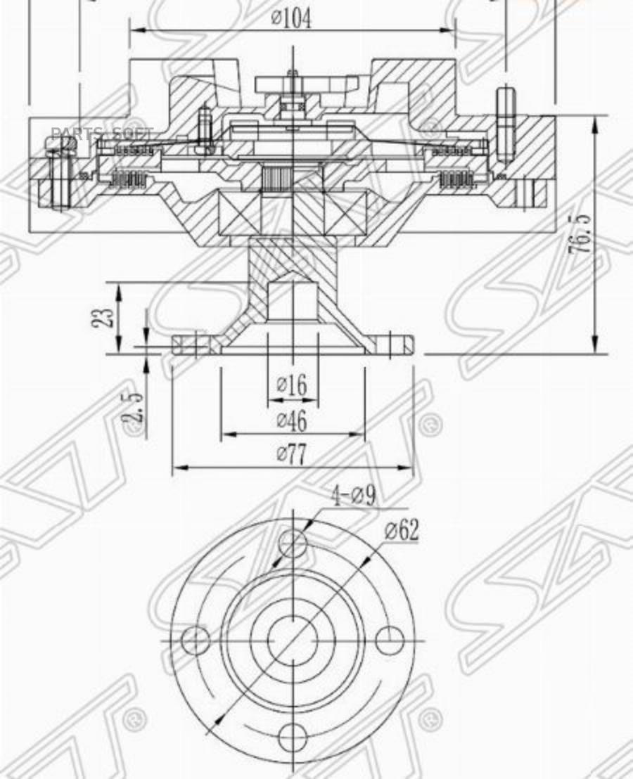 

SAT ST-16210-17010 Вискомуфта TOYOTA LAND CRUISER 80 1H# 90- 1шт