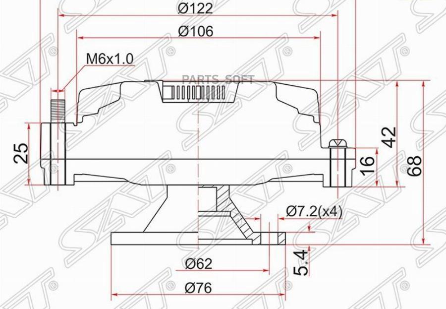 

SAT ST-16210-70040 Вискомуфта TOYOTA MARKII,SUPRA,CROWN 1G-FE 92- 1шт