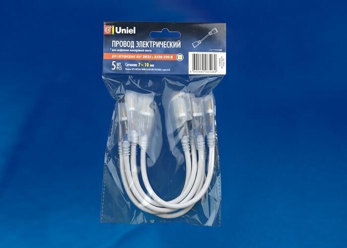 

5шт. Соединитель для светодиодных лент 3528, 220V Uniel UCX-SK2/A67-NNN CLEAR 005 POLYBAG, Прозрачный