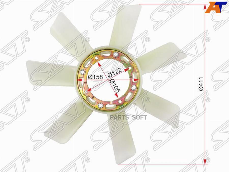 SAT ST-16361-56070 Крыльчатка вентилятора TOYOTA 3B,2-3C#,3S-FE 1шт