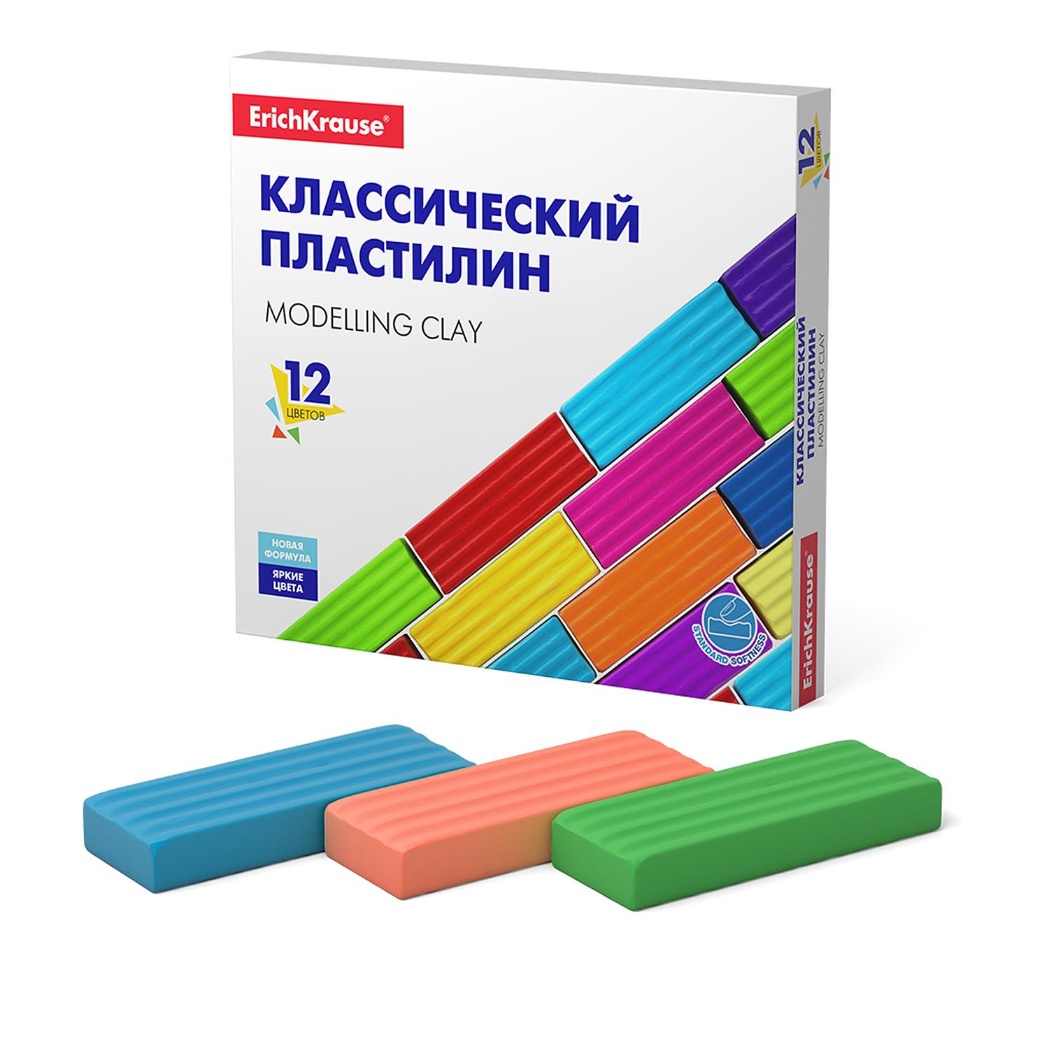 

Пластилин Erich Krause Basic 12 цветов, Разноцветный