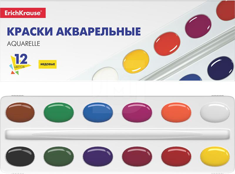 

Акварель медовая Erich Krause Basic 12 цветов, Разноцветный