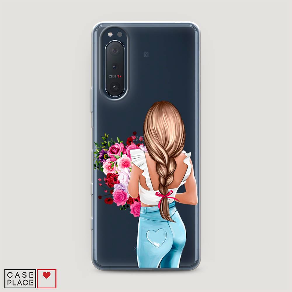 

Чехол на Sony Xperia 5 II "Девушка с цветами", Коричневый;розовый;голубой, 54750-6