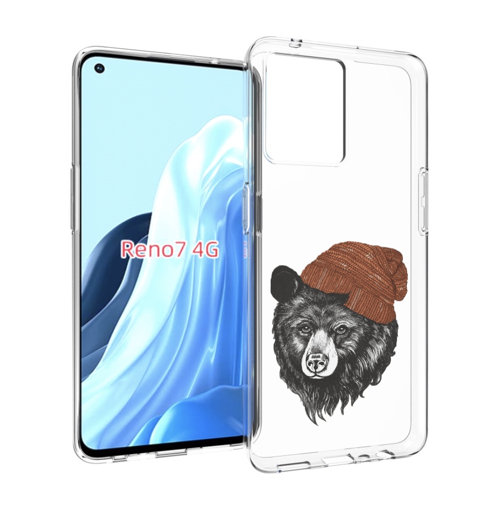 

Чехол MyPads Медведь в шапке 2 для OPPO RENO 7 4G, Прозрачный, Tocco