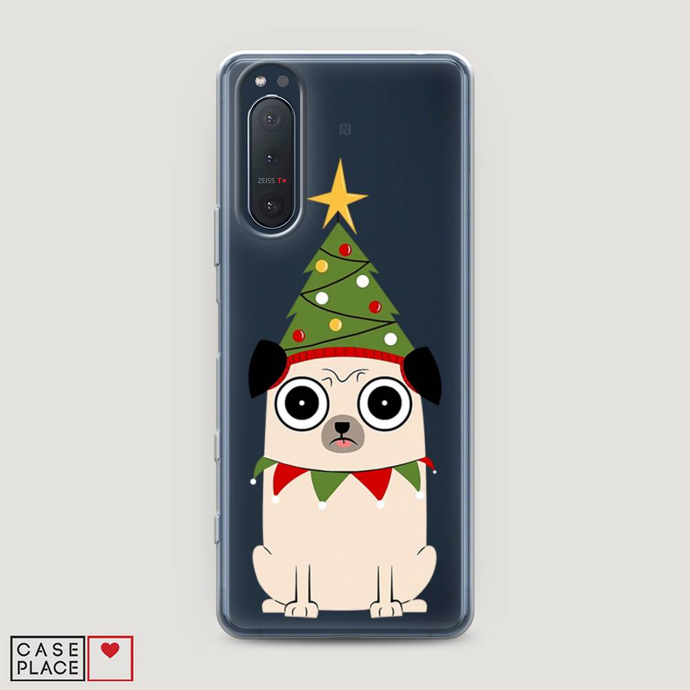 

Чехол на Sony Xperia 5 II "Собачка с ёлочкой", Бежевый;красный;зеленый, 54750-1
