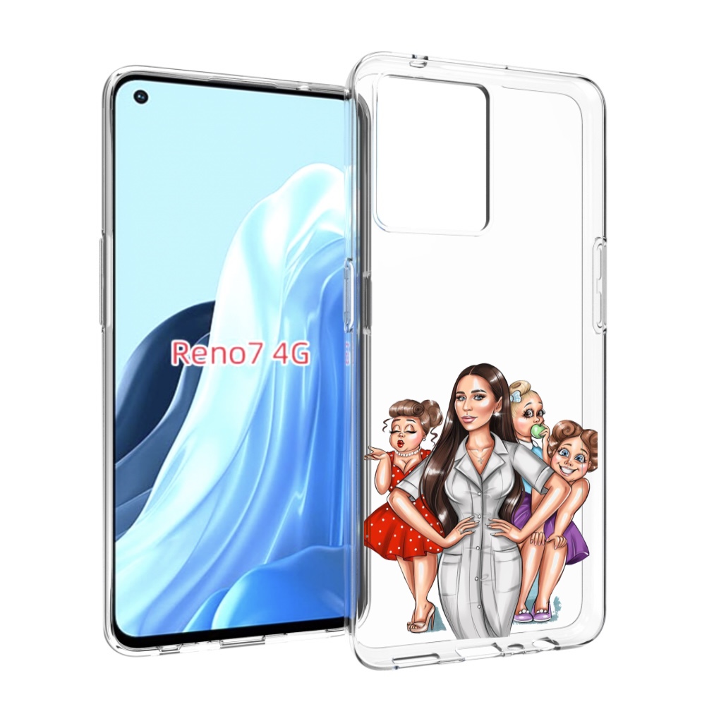 

Чехол MyPads Милые-дамы женский для OPPO RENO 7 4G, Прозрачный, Tocco