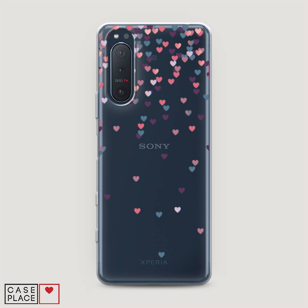 

Чехол на Sony Xperia 5 II "Посыпка сердечки", Розовый;фиолетовый, 54750-3