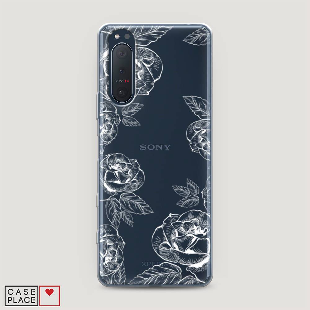 

Чехол на Sony Xperia 5 II "Розы графика", Черный;серый, 54750-2