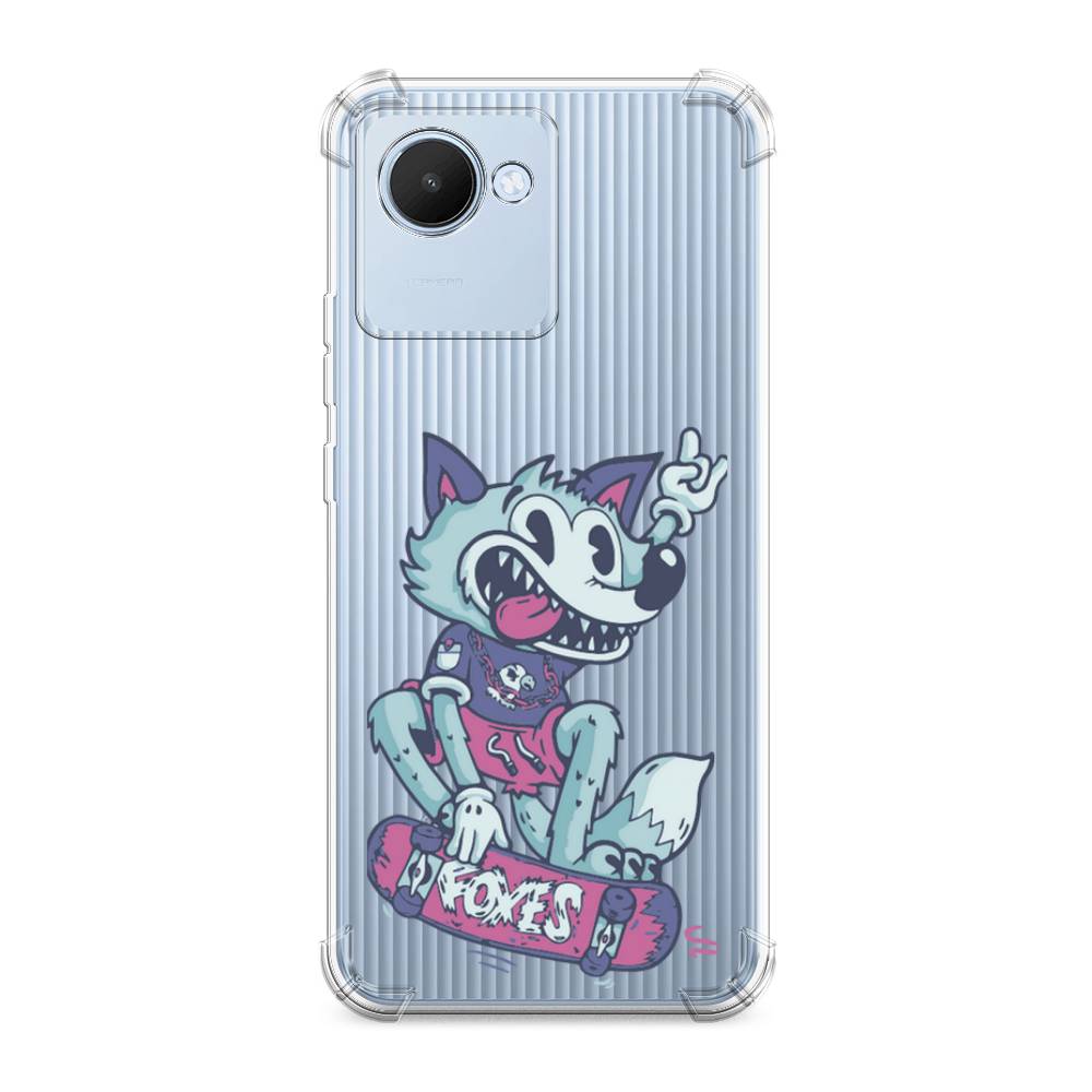 

Чехол Awog на Realme C30 / Реалми C30 "Foxes", Голубой;фиолетовый