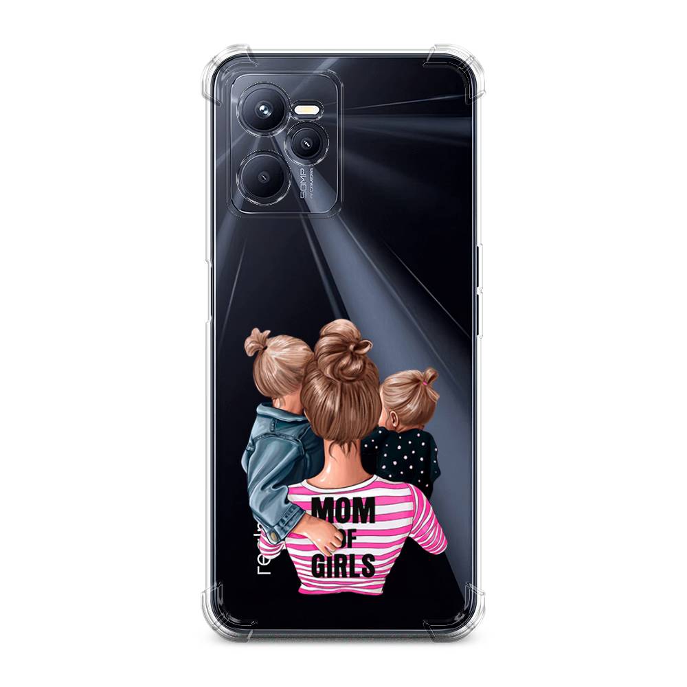 

Чехол Awog на Realme C35 / Реалми C35 "Mom of Girls", Синий;розовый;черный