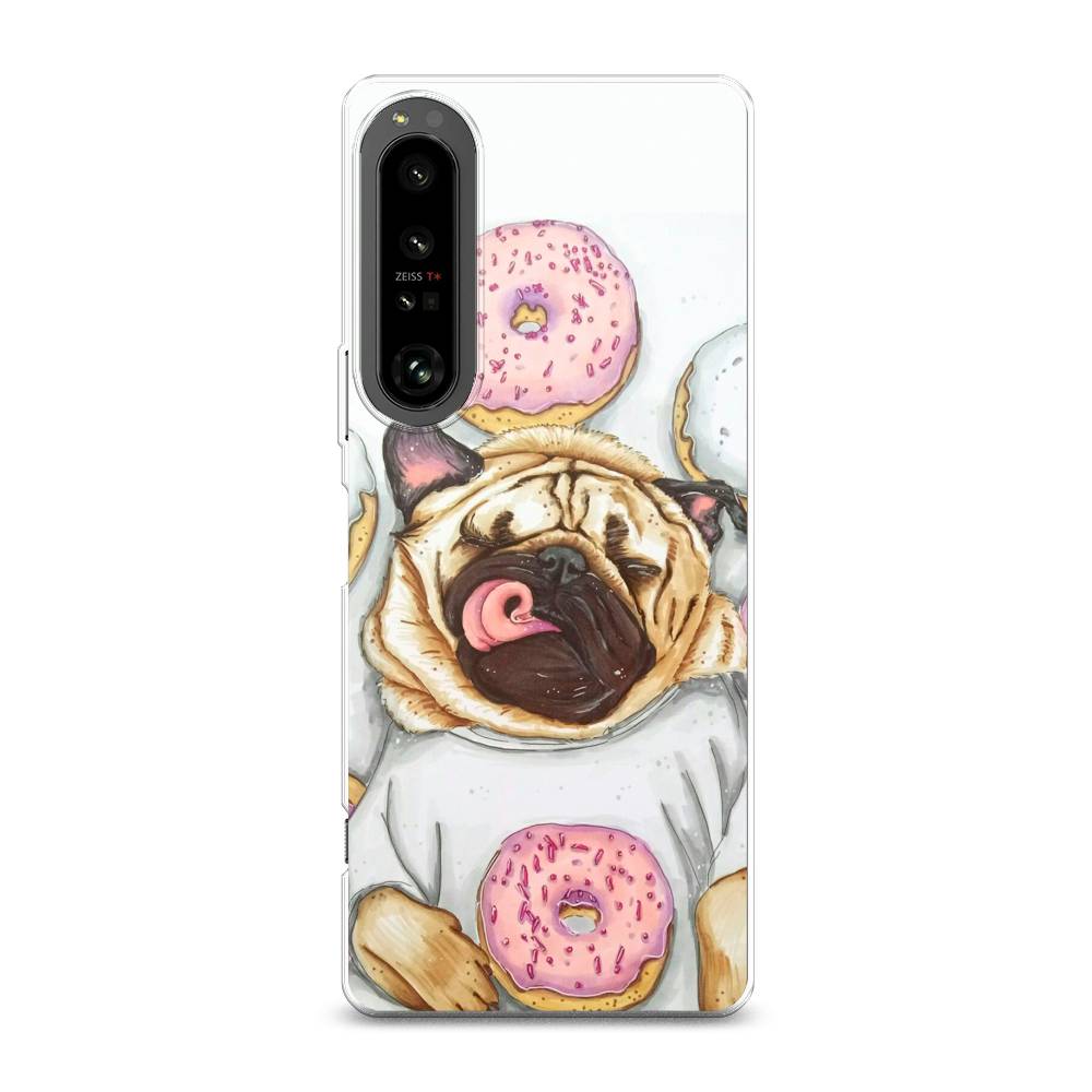 

Чехол на Sony Xperia 1 IV "Счастливый мопс", Розовый;бежевый;коричневый, 55150-1