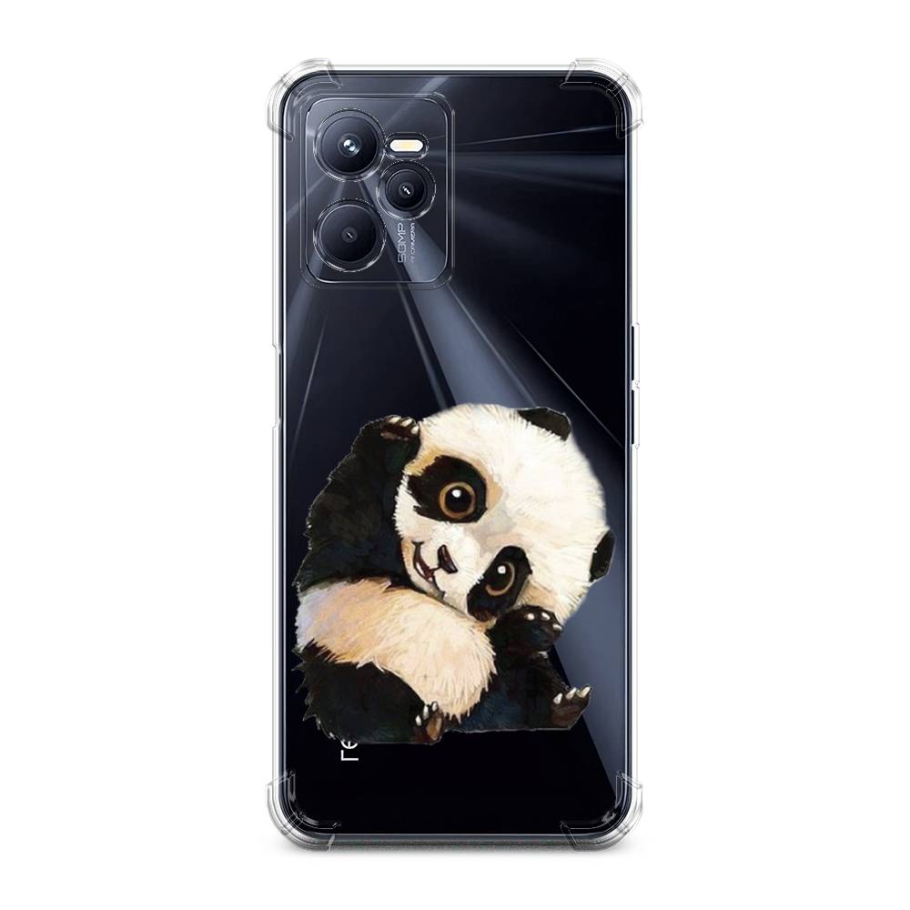 

Чехол Awog на Realme C35 / Реалми C35 "Большеглазая панда", Черный;синий;белый