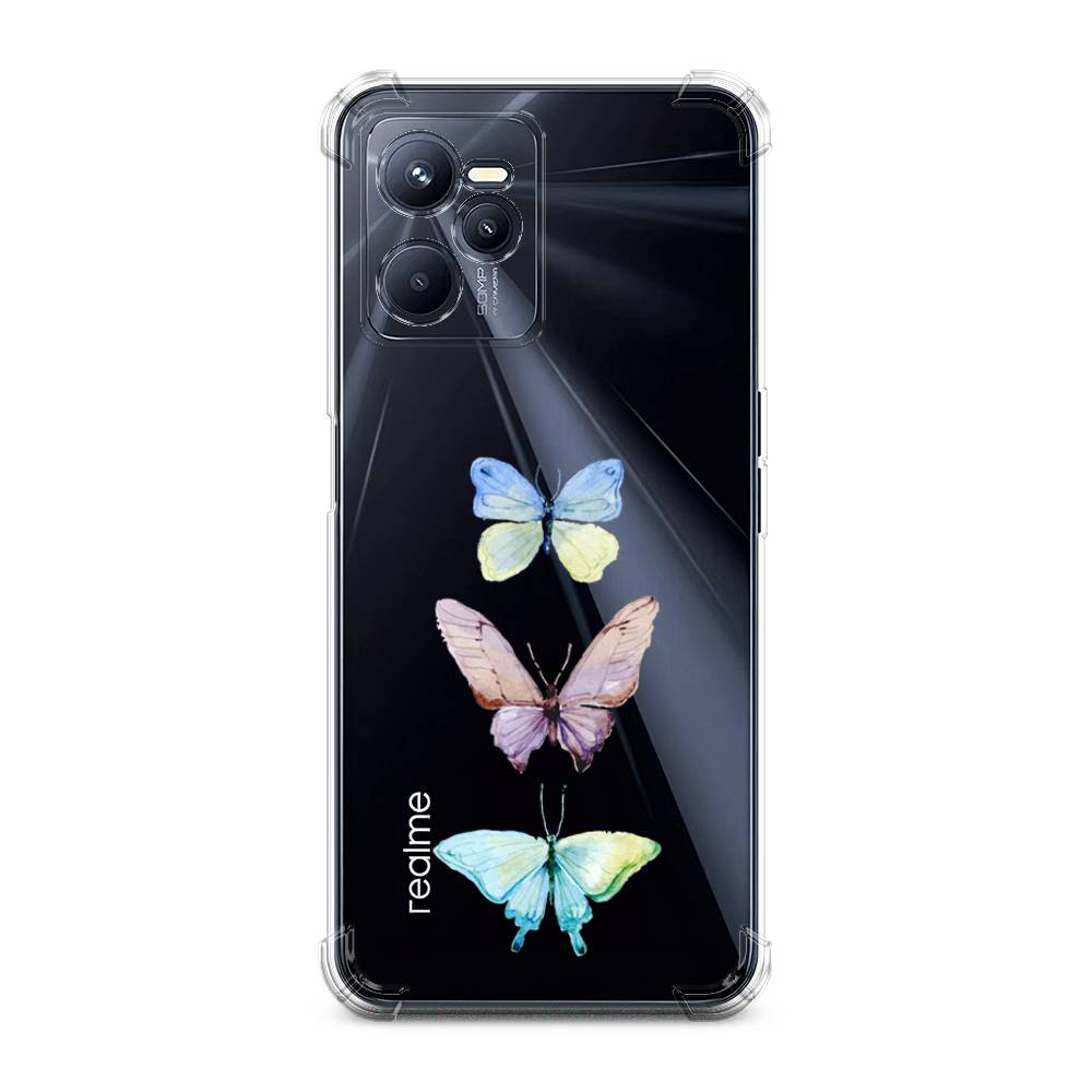 

Чехол Awog на Realme C35 / Реалми C35 "Акварельные бабочки", Фиолетовый