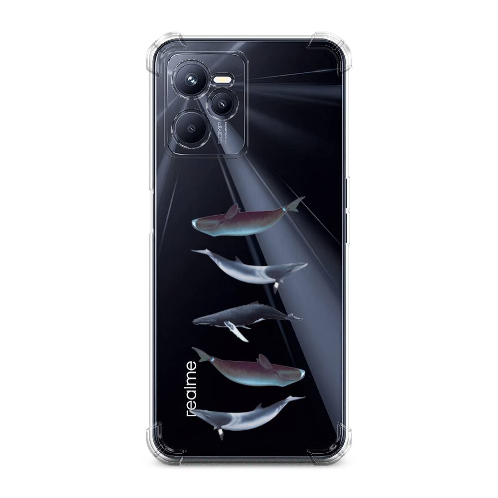 

Чехол Awog на Realme C35 / Реалми C35 "Киты арт 2", Серый