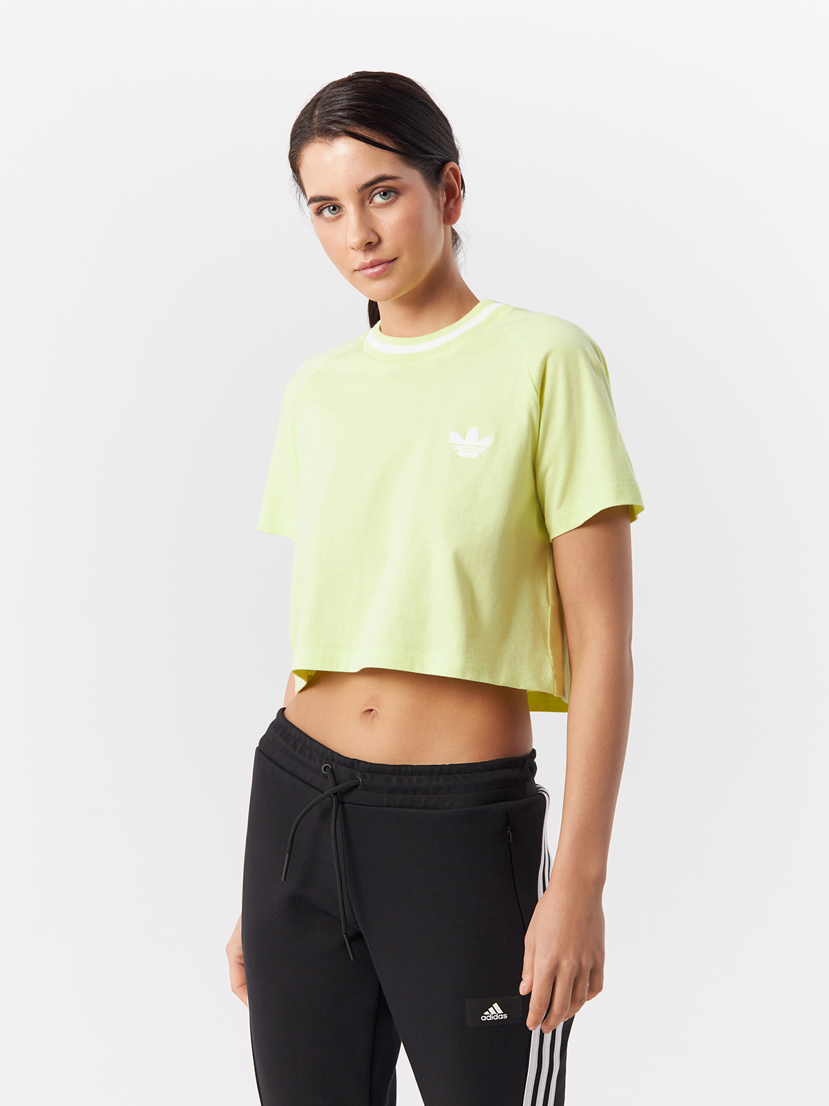 Топ женский Adidas Crop Top Rib Tee H20255 желтый 32 EU 1226₽