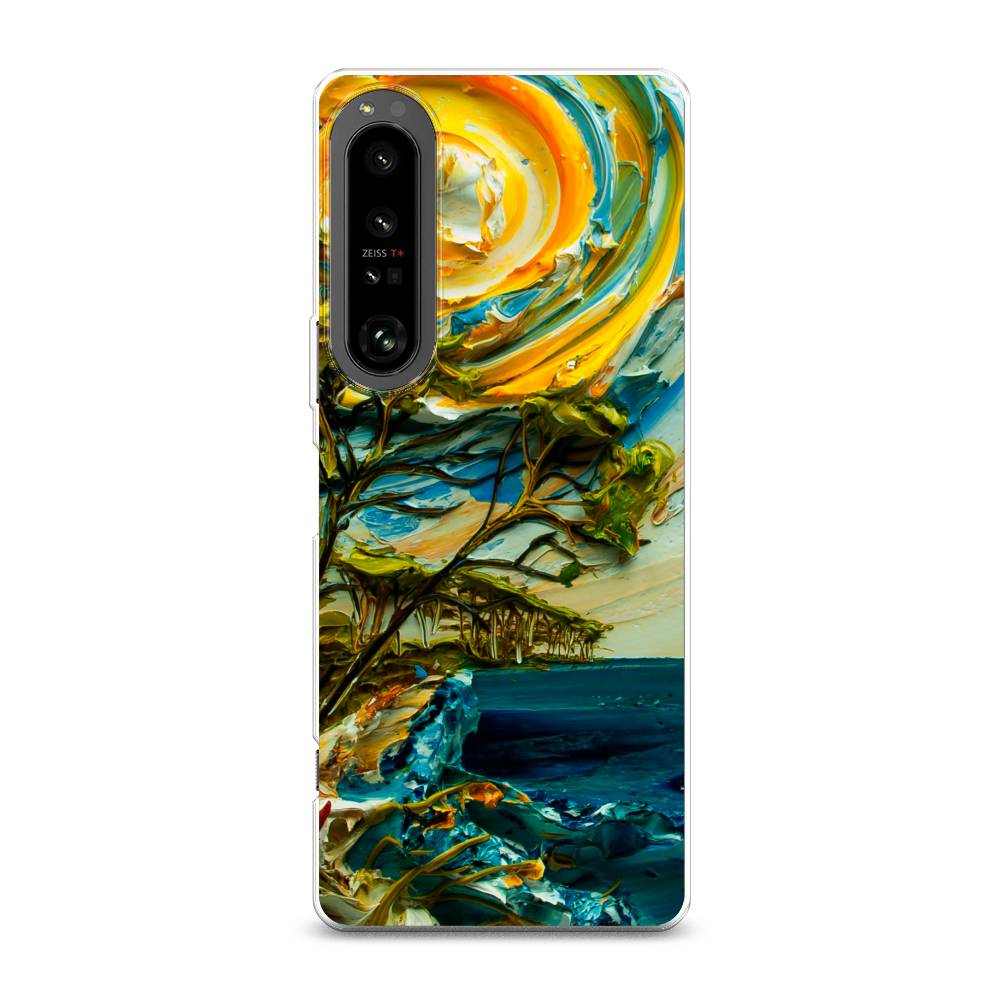 

Чехол на Sony Xperia 1 IV "Солнце живопись", Желтый;синий, 55150-4