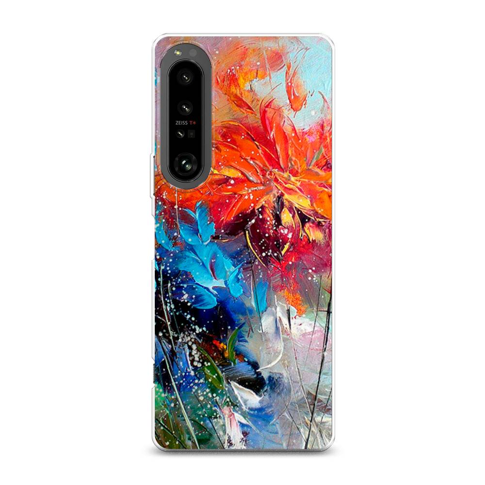 

Чехол на Sony Xperia 1 IV "Абстрактные цветы", Оранжевый;синий, 55150-4