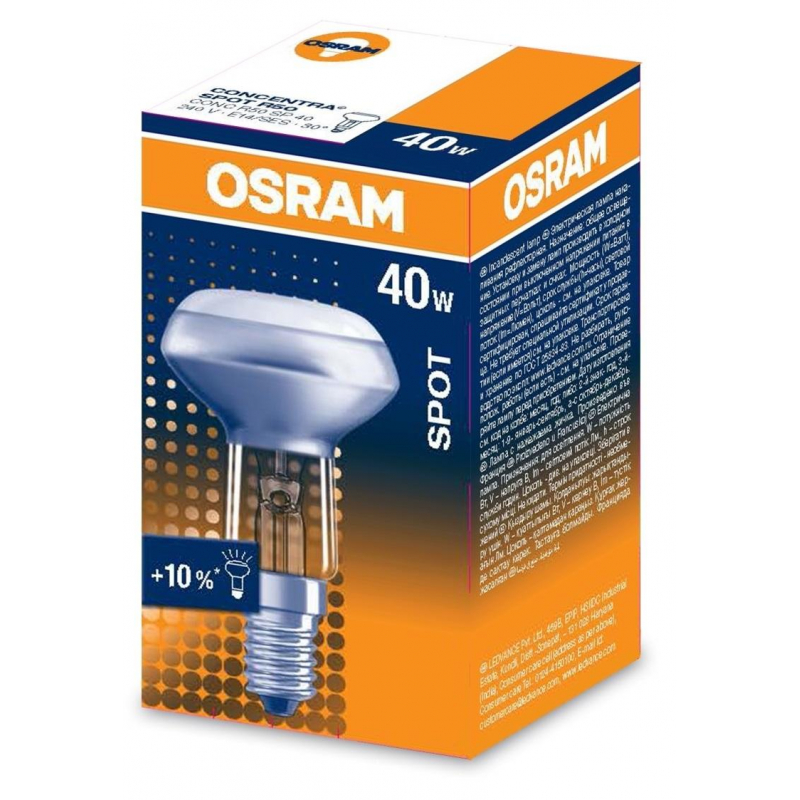 Лампа накаливания OSRAM CONC R50 SP 40W 240V E14