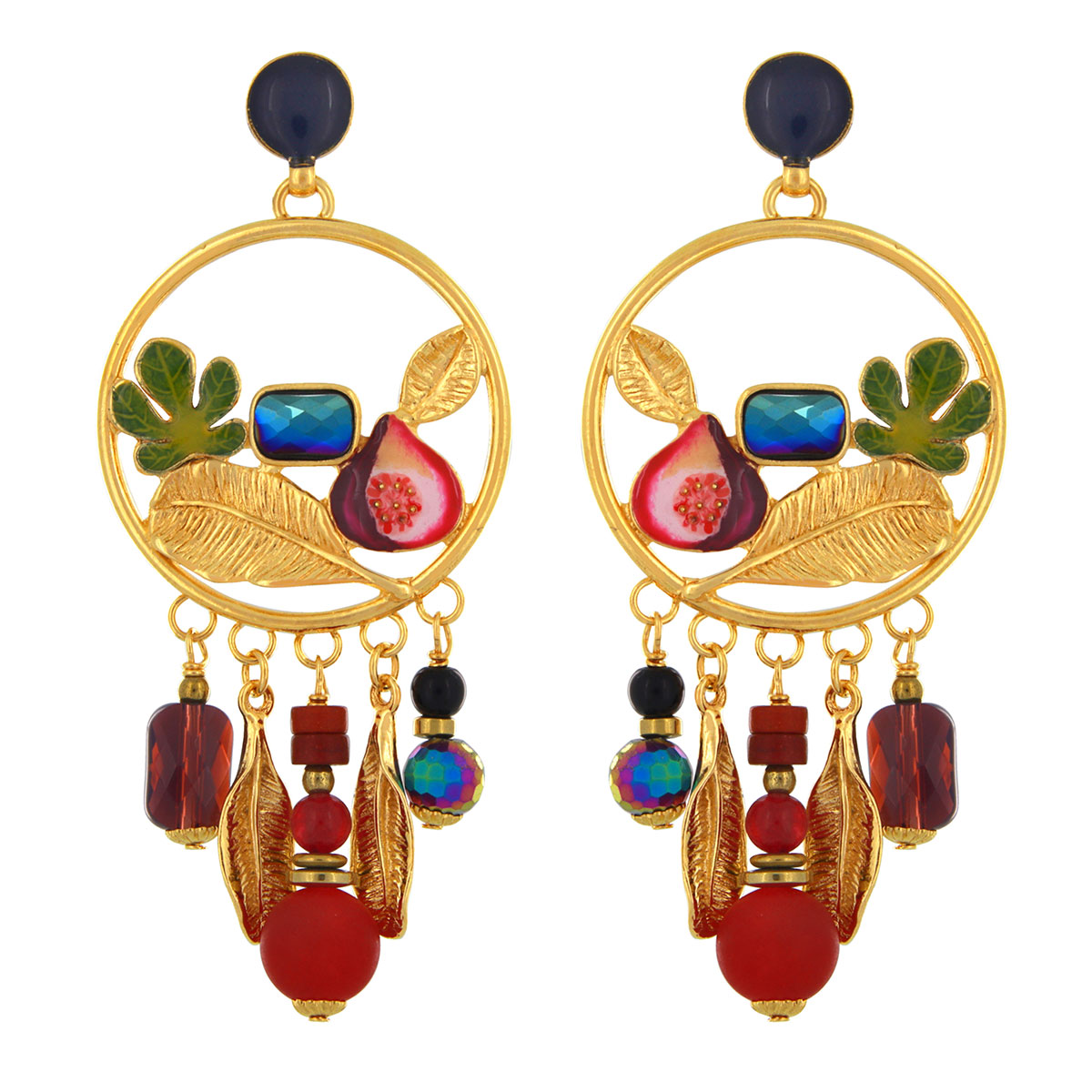 

Серьги подвески из бижутерного сплава TARATATA TT-W24-04953-20M, агат/бусины/смола, TT-W24-04953-20M
