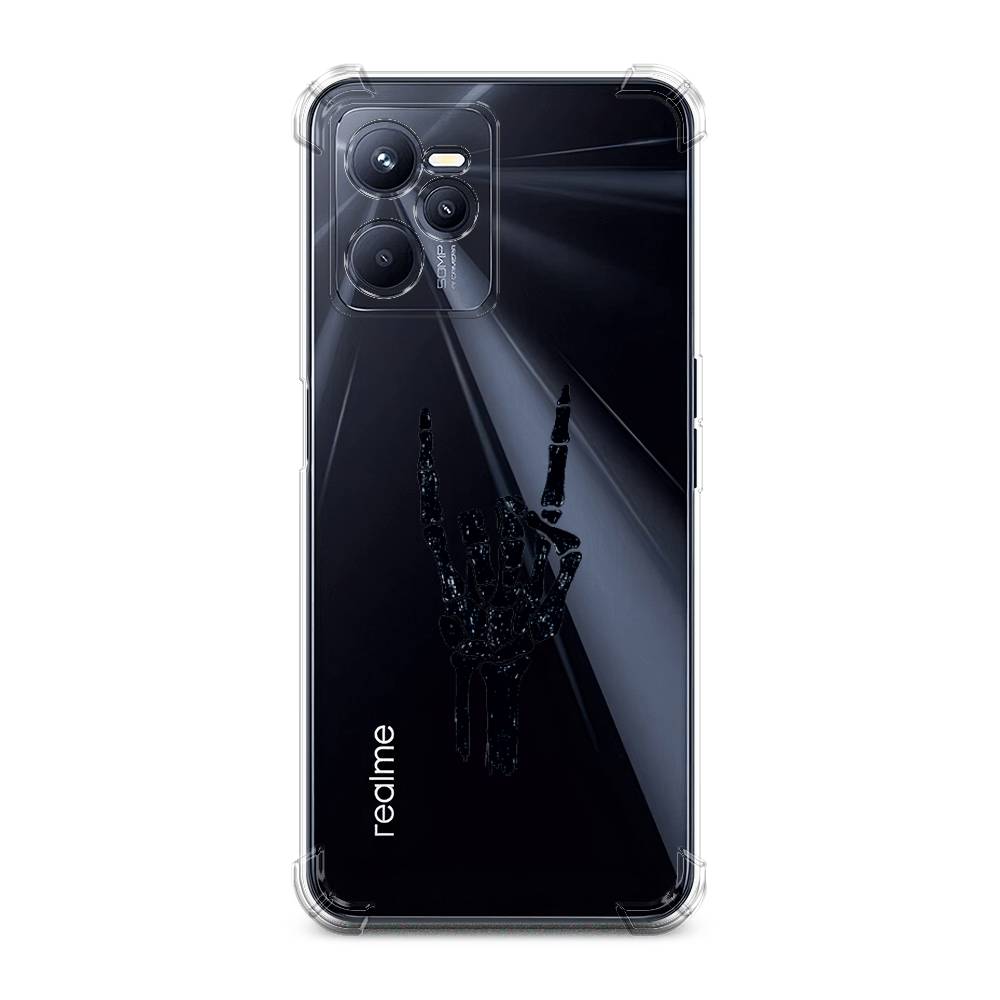 

Чехол Awog на Realme C35 / Реалми C35 "Rock for a skeleton", Черный;прозрачный