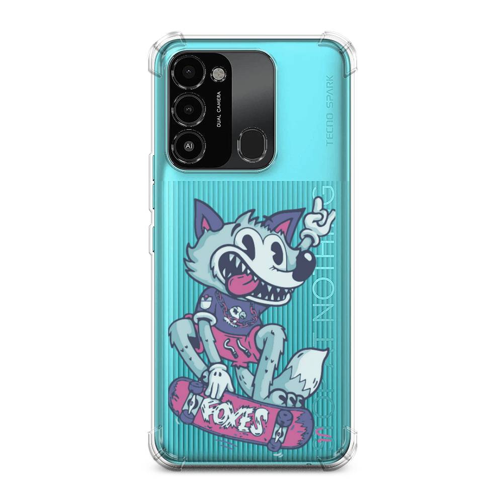 

Чехол Awog на Tecno Spark Go 2022 / Техно Спарк Го 2022 "Foxes", Голубой;фиолетовый
