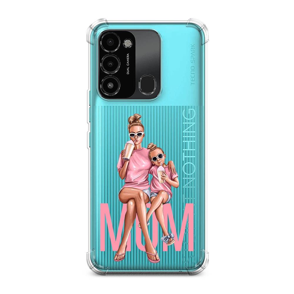 

Чехол Awog на Tecno Spark 8C / Техно Спарк 8C "Lovely mom", Синий;бежевый;розовый